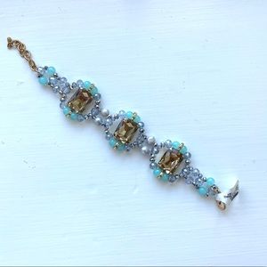 NEW Gold, Mint, Purple Beaded Bracelet